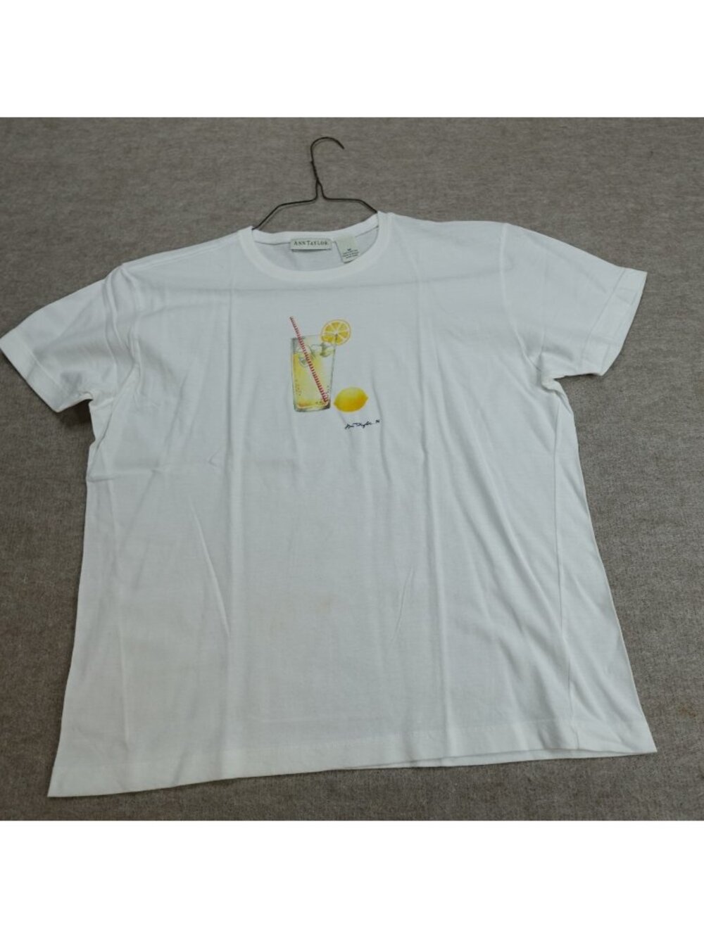 Ann Taylor Womens Shirt Medium White Lemonade 1996 Vintage